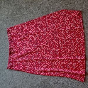 Loft NWT bright pink floral skirt